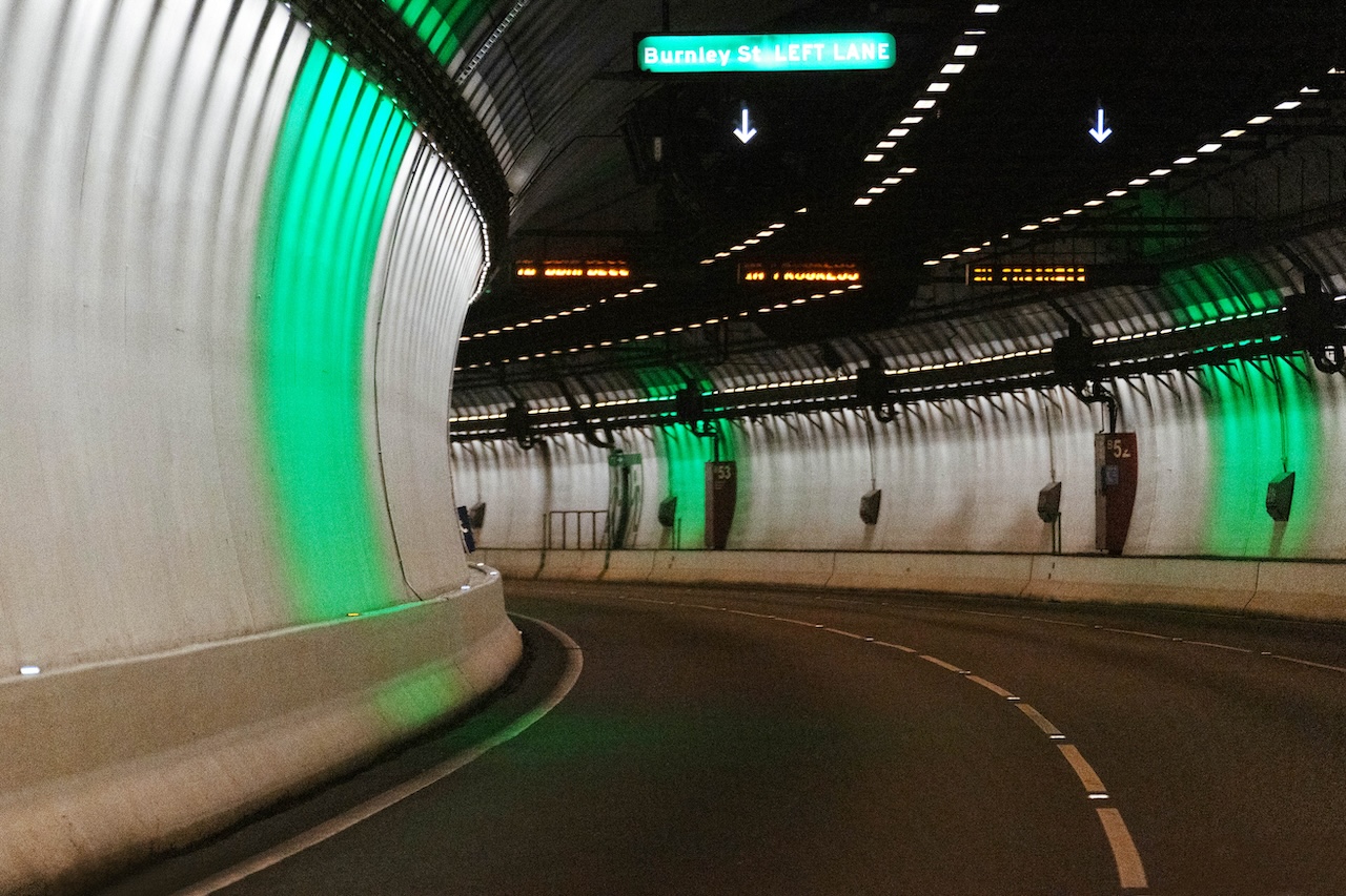 Burnley Tunnel — BXG80 grazers with controlled, uniform wall illumination